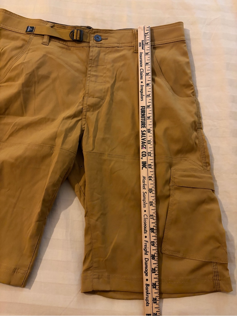 Prana Shorts Mens 34 Brown Zion Stretch Cargo Hiking Camping Belted Hiker 12 In - Picture 5 of 12